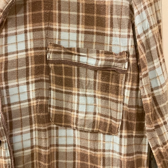 PJ Luxe Pajamas, Brown Plaid Soft Knit Fabric with Stretch, Soft and Comfy, Sz S - Picture 5 of 15